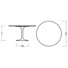 Tavolo Tulip Eero Saarinen H 73 Rotondo in Rovere Tinto Nero Made in Italy - Scarlet Viadurini