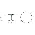 Tavolo Tulip Eero Saarinen H 73 Rotondo in Rovere Tinto Nero Made in Italy - Scarlet Viadurini