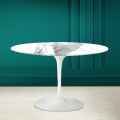 Tavolo Tulip Eero Saarinen H 73 Rotondo in Statuario Altissimo Made in Italy - Scarlet