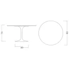 Tavolo Tulip Eero Saarinen H 74 con Piano in Laminato Liquido Bianco Made in Italy - Scarlet Viadurini