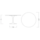 Tavolo Tulip Eero Saarinen H 74 con Piano in Laminato Liquido Bianco Made in Italy - Scarlet Viadurini