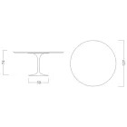 Tavolo Tulip Eero Saarinen H 74 con Piano in Laminato Liquido Bianco Made in Italy - Scarlet Viadurini