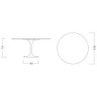 Tavolo Tulip Eero Saarinen H 74 con Piano in Laminato Liquido Nero Made in Italy - Scarlet Viadurini