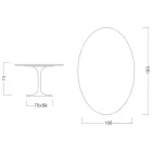 Tavolo Tulip Eero Saarinen H 74 con Piano Ovale in Marmo Arabescato Made in Italy - Scarlet Viadurini
