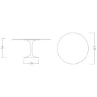 Tavolo Tulip Eero Saarinen H 74 in Ceramica Aura 22 Made in Italy - Scarlet Viadurini