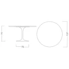 Tavolo Tulip Eero Saarinen H 74 in Ceramica Aura 22 Made in Italy - Scarlet Viadurini
