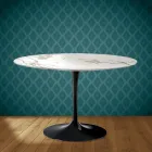 Tavolo Tulip Eero Saarinen H 74 in Ceramica Aura 22 Made in Italy - Scarlet Viadurini