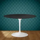 Tavolo Tulip Eero Saarinen H 74 in Ceramica Domoos Made in Italy - Scarlet Viadurini