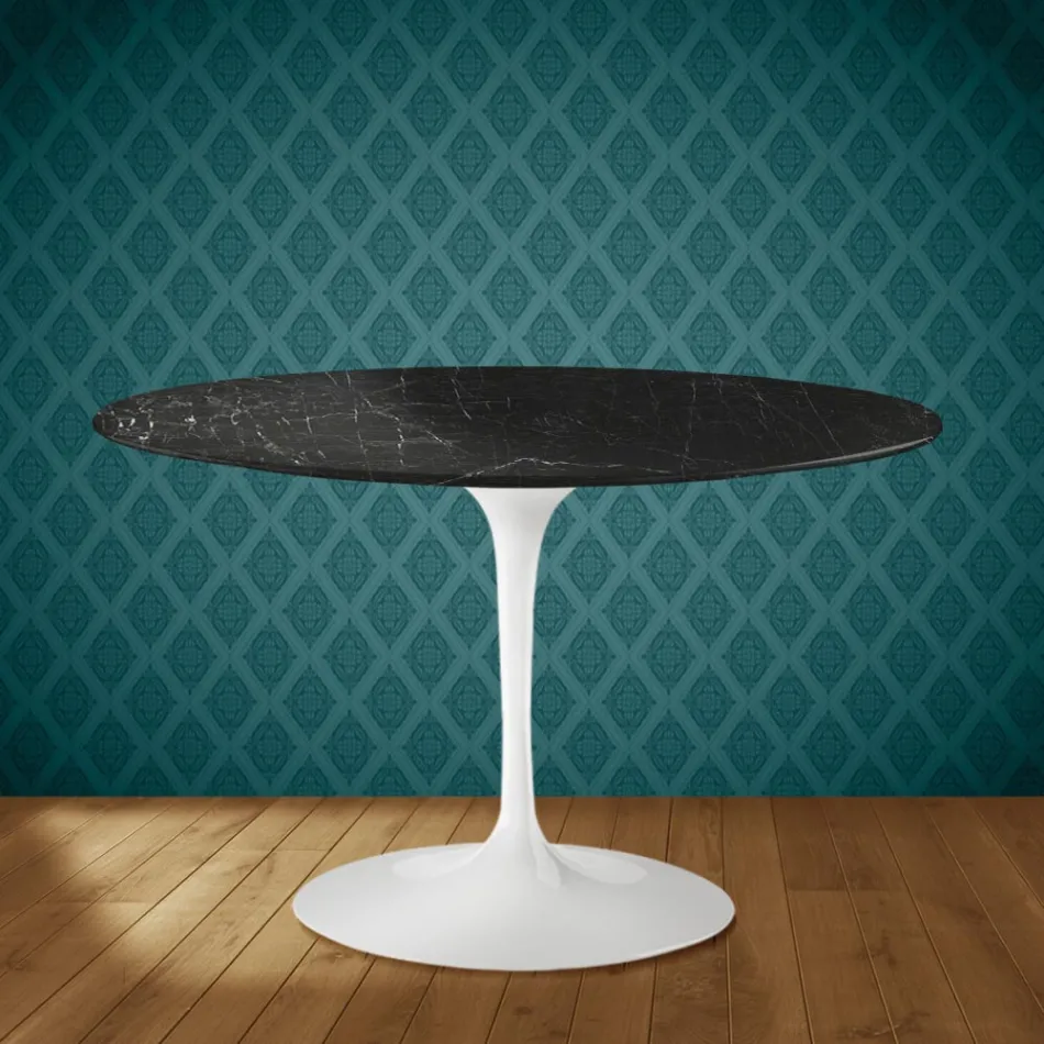Tavolo Tulip Eero Saarinen H 74 in Ceramica Somnia Made in Italy - Scarlet Viadurini
