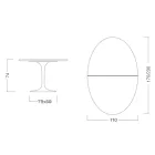Tavolo Tulip Eero Saarinen H 74 Ovale Allungabile in Laminato Liquido Nero - Scarlet Viadurini