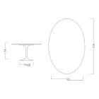 Tavolo Tulip Eero Saarinen H 74 Ovale in Ceramica Aura 22 Made in Italy - Scarlet Viadurini