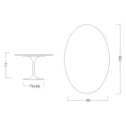 Tavolo Tulip Eero Saarinen H 74 Ovale in Ceramica Moonè Made in Italy - Scarlet Viadurini