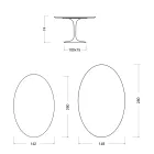 Tavolo Tulip Eero Saarinen H 74 Ovale in Ceramica Rem Made in Italy - Scarlet Viadurini