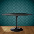 Tavolo Tulip Eero Saarinen H 74 Ovale in Ceramica Somnia Made in Italy - Scarlet