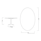 Tavolo Tulip Eero Saarinen H 74 Ovale in Laminato Liquido Bianco Made in Italy - Scarlet Viadurini