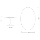 Tavolo Tulip Eero Saarinen H 74 Ovale in Laminato Liquido Bianco Made in Italy - Scarlet Viadurini