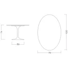 Tavolo Tulip Eero Saarinen H 74 Ovale in Laminato Liquido Bianco Made in Italy - Scarlet Viadurini