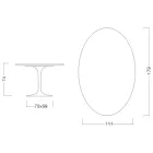 Tavolo Tulip Eero Saarinen H 74 Ovale in laminato Liquido Nero Made in Italy - Scarlet Viadurini