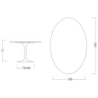 Tavolo Tulip Eero Saarinen H 74 Ovale in Marmo Emperador Dark Made in Italy - Scarlet Viadurini