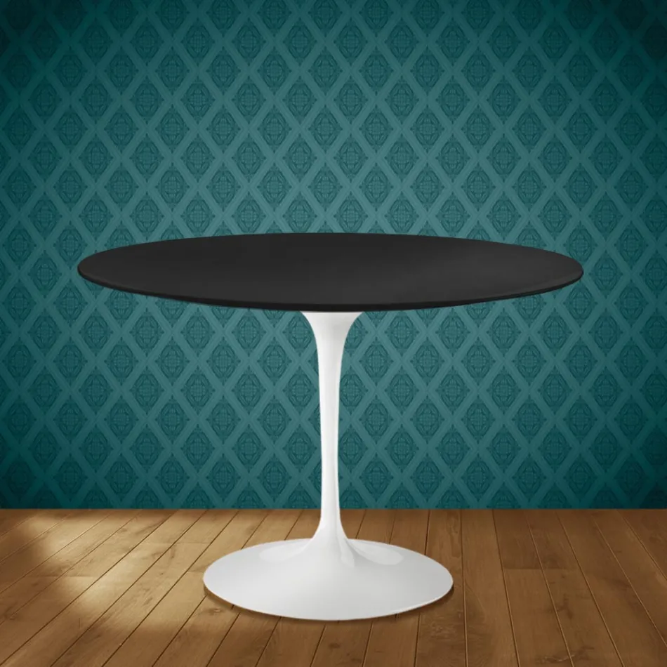 Tavolo Tulip Eero Saarinen H 74 Rotondo in Ceramica Domoos Made in Italy - Scarlet Viadurini