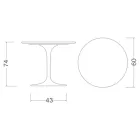 Tavolo Tulip Eero Saarinen H 74 Rotondo in Laminato Liquido Bianco Made in Italy - Scarlet Viadurini