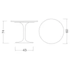 Tavolo Tulip Eero Saarinen H 74 Rotondo in Laminato Liquido Nero Made in Italy - Scarlet Viadurini