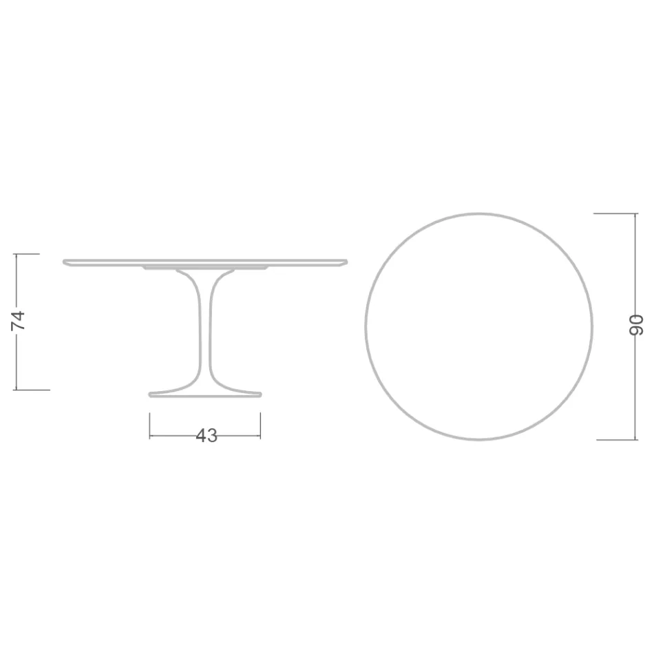 Tavolo Tulip Eero Saarinen H 74 Rotondo in Marmo Nero Marquinia Made in Italy - Scarlet Viadurini