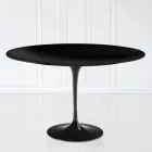 Tavolo Tulip Eero Sarinen H 73 Ovale in laminato Liquido Nero Made in Italy - Scarlet Viadurini