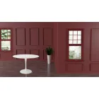 Tavolo Tulip Saarinen H 73 Allungabile in Laminato Liquido Bianco Made in Italy - Scarlet Viadurini