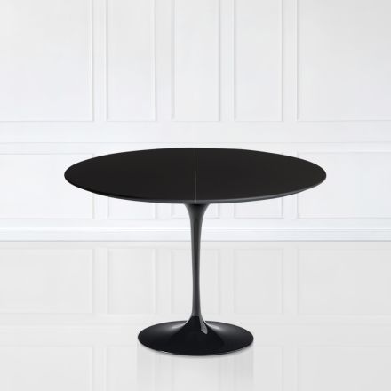 Tavolo Tulip Saarinen H 73 Allungabile in Laminato Liquido Nero Made in Italy - Scarlet Viadurini
