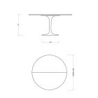 Tavolo Tulip Saarinen H 74 Allungabile in Laminato Liquido Bianco Made in Italy - Scarlet Viadurini
