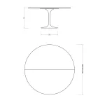 Tavolo Tulip Saarinen H 74 Allungabile in Laminato Liquido Bianco Made in Italy - Scarlet Viadurini
