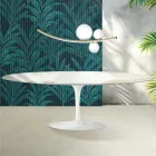 Tavolo Tulip Saarinen H 74 cm Allungabile in Ceramica Florim Calacatta Gold Lucido - Scarlet Viadurini