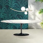 Tavolo Tulip Saarinen H 74 cm Allungabile in Ceramica Florim Statuario Lucido - Scarlet Viadurini