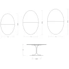 Tavolo Tulip Saarinen H 74 cm Allungabile in Ceramica Florim Statuario Lucido - Scarlet Viadurini