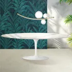 Tavolo Tulip Saarinen H 74 cm Allungabile in Ceramica Florim Statuario Lucido - Scarlet Viadurini
