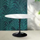 Tavolo Tulip Saarinen H 74 cm in Ceramica Florim Bianco Lucido - Scarlet Viadurini