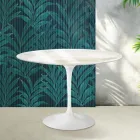 Tavolo Tulip Saarinen H 74 cm in Ceramica Florim Calacatta Gold Lucido - Scarlet Viadurini