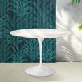 Tavolo Tulip Saarinen H 74 cm in Ceramica Florim Calacatta Gold Lucido - Scarlet