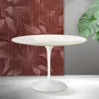 Tavolo Tulip Saarinen H 74 cm in Ceramica Florim Calacatta Gold Opaco - Scarlet Viadurini