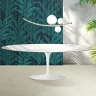 Tavolo Tulip Saarinen H 74 cm in Ceramica Florim Statuario Lucido - Scarlet Viadurini