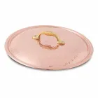Tegame in Rame Stagnato a Mano Tondo 2 Manici e Coperchio 36 cm - Giangiorgio Viadurini