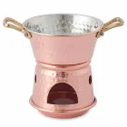 Tegamino per Salsa in Rame Stagnato a Mano con Manici e Base 14 cm - Gianmatteo Viadurini