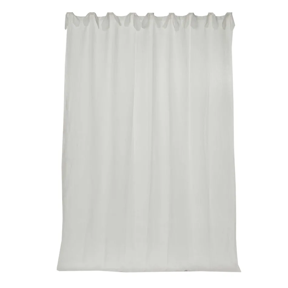 Tenda in Lino Leggero Bianco o Retrò e Organza con Laccetti di Lusso - Karnak Viadurini
