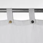 Tenda in Lino Pesante Bianco con Bottoni Qualità Italiana di Lusso - Gorgia Viadurini