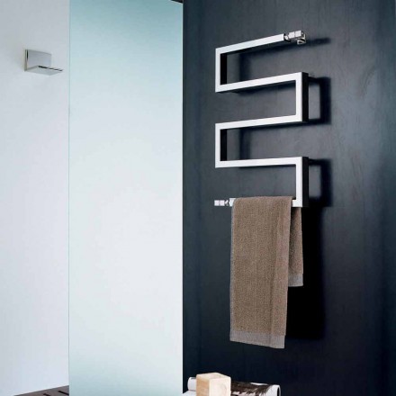 Termoarredo elettrico cromato dal design moderno Snake by Scirocco H  Viadurini