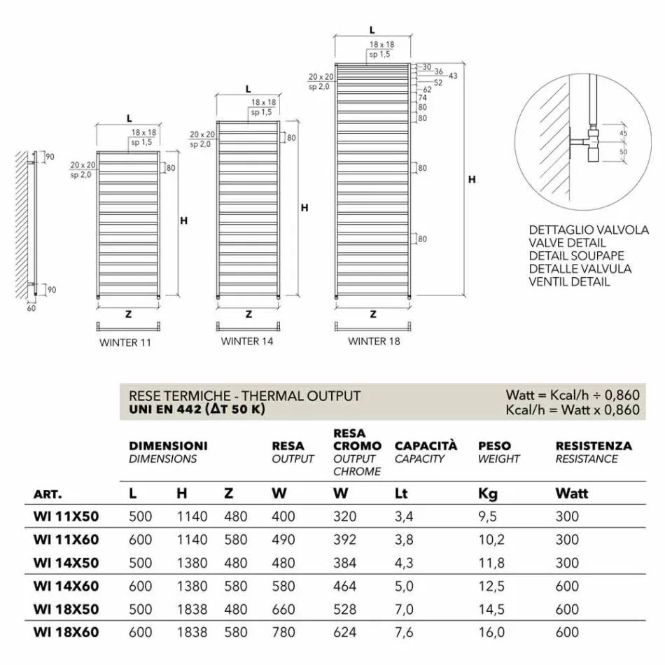 Termoarredo elettrico cromato dal design moderno Winter by Scirocco H Viadurini
