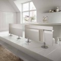 Termoarredo elettrico da pavimento design moderno in vetro bianco Star
