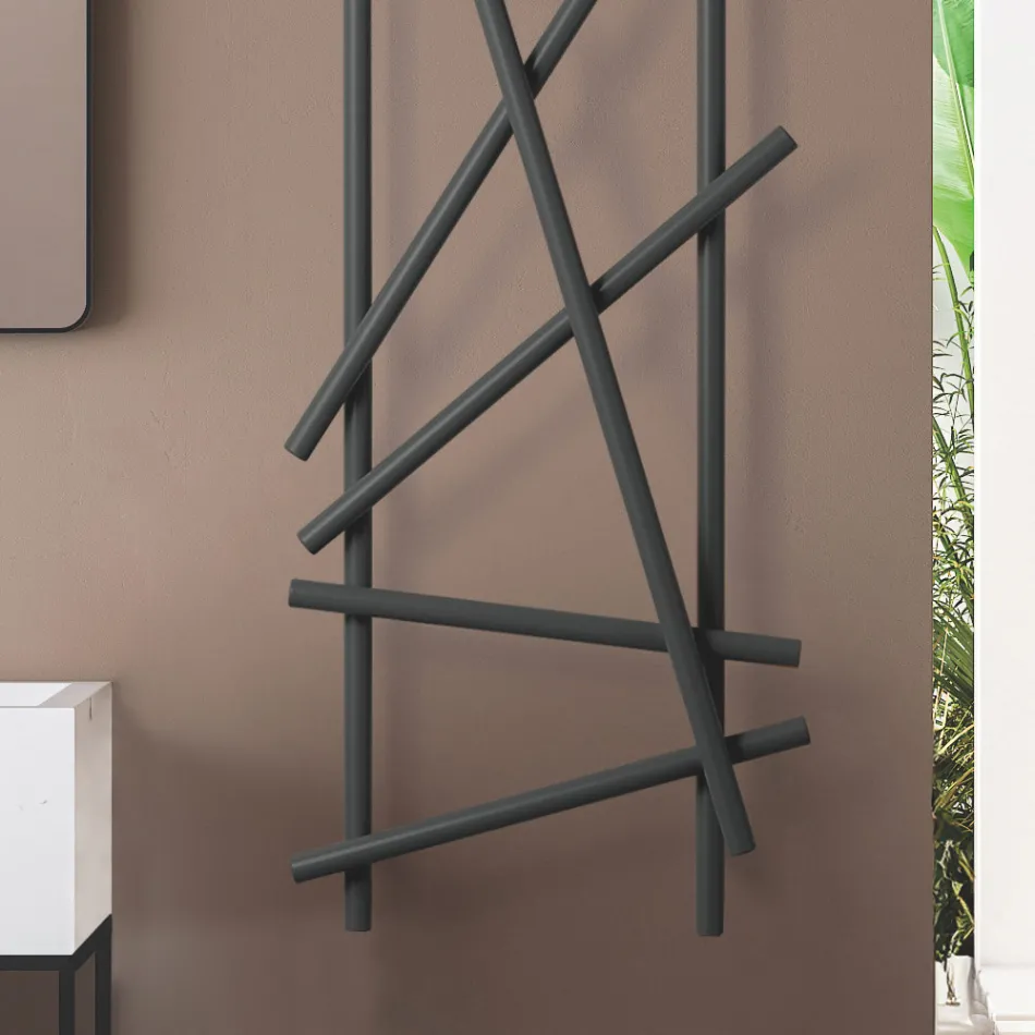 Termoarredo Elettrico in Acciaio con Tubi a Sezione Tonda Made in Italy - Random Viadurini