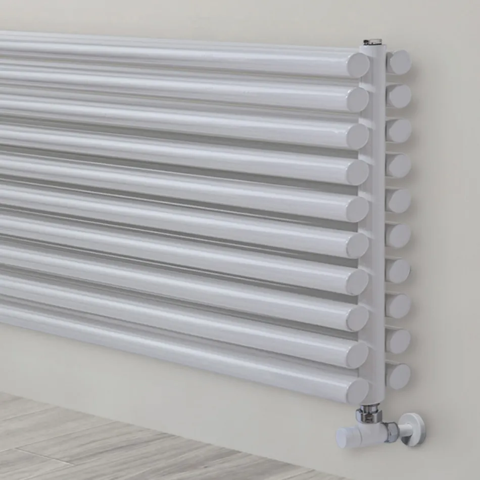 Termoarredo Idraulico in Acciaio Finitura Bianco Puro Made in Italy - Cookies Viadurini